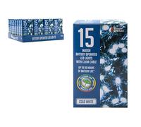 Lot de 15 lampes LED blanches froides à piles pour intérieur et extérieur