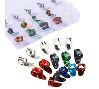 Lot de 15 médiators en métal pour guitare acoustique, boîte de rangement à 15 compartiments, idéal pour les musiciens professionnels et accessoires de guitare