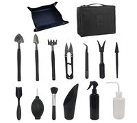 Lot de 15 mini outils de jardinage pour plantes - Avec tapis de rempotage étanche et sac de rangement - Accessoires de jardin pour le jardinage, le rempotage, les plantes grasses