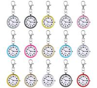 Lot de 15 Montres à Quartz Rondes pour infirmière - Broche - avec Boucle lipser sur Les médecins, Les infirmières - Unisexe - pour activités de Plein air - Multicolore