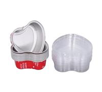 Lot de 15 moules à gâteaux en forme de cœur en aluminium avec couvercles transparents pour la Saint-Valentin, la fête d'anniversaire, le mariage, la cuisson de desserts, matériau