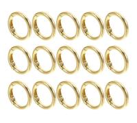 Lot de 15 mousquetons ronds, 1 mousqueton doré en alliage de zinc, anneaux toriques à ressort, porte-clés, sac à main, sac bandoulière, paracorde, porte-clés, lanière en cuir, crochets pour -c
