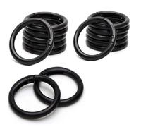 Lot de 15 mousquetons ronds ronds - 24 mm - En alliage de zinc robuste - Pour sacs, portefeuilles, porte-clés, sac à dos, bricolage, artisanat - Noir