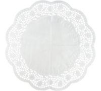 Zenker 44766 Lot de 15 Napperons Papier Ronds Effet Dentelle Pour Gâteaux et Tartes, Blanc, 36 cm