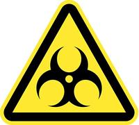 Lot de 15 panneaux adhésifs pour avertissement Risque biologique de 4 cm autocollants triangle jaune dangereux (4 cm, risques biologiques)