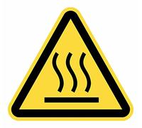 Lot de 15 panneaux adhésifs pour avertissement Risque surface chaude de 4 cm autocollants triangle jaune signalisation dangereux (4 cm, surface chaude)