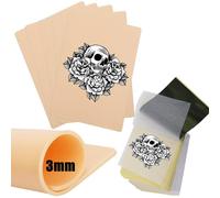 Lot de 15 peaux de tatouage de 3 mm avec papier de transfert, kit de papier calque pour tatouage comprenant 5 peaux de tatouage A4 de 20 x 30 cm et 10 pochoirs de tatouage pour fournitures de tatouage