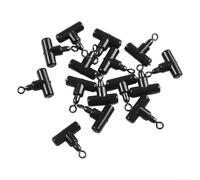 Lot de 15 perles de ligne avec design pivotant pour la pêche à la carpe et aux flotteurs - Composants en plastique en forme de T