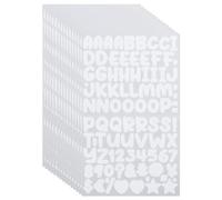 Lot de 15 petites lettres et chiffres autocollants en vinyle pour panneaux, décoration, scrapbooking, travaux manuels et décoration de cadeaux - Blanc - 1,2 cm