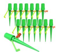 Lot de 15 pics d'irrigation pour plantes - Valve de débit réglable - Système anti-fuite - Idéal pour les plantes en pot, les fleurs d'intérieur, les cours, les pelouses, les tomatos, les arbres