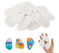 Lot de 15 pierres à peindre, 5 à 8 cm, grands cailloux, lisses, plats, pour bricolage, graviers blancs, décoratifs, plage, jardin, peinture colorée