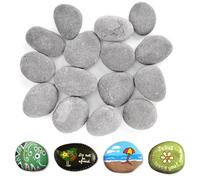 Lot de 15 pierres plates à peindre, 3 à 5 cm, galets plats pour bricolage, pierre naturelle lisse, pierres décoratives naturelles pour la décoration des pots de fleurs, décoration de jardin