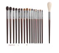 Lot de 15 pinceaux de maquillage professionnels en poils de chèvre naturels pour brocha maquillaje pedzle do makijazu estompage pinceau ombreur (15 pièces n31)