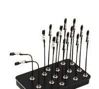 Lot de 15 pinces crocodiles noires avec couvercles isolants et bras pliables pour pulvérisation de modèle avec récipient de rangement en métal