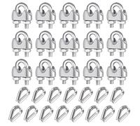 Lot de 15 pinces M3 en acier inoxydable - Pour câble métallique - Pour câble métallique - M3
