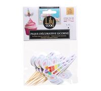 Lot de 15 Piques Déco "Licorne" 8cm Multicolore