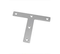 Lot de 15 plaques d'angle plates en forme de T en acier inoxydable, support de réparation avec trous, connecteurs de plaques de réparation pour étagère en bois, armoire, chaise, table, 120 mm