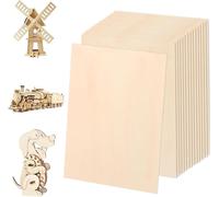 Lot de 15 plaques de contreplaqué - 300 x 200 x 1,5 mm - En bois de tilleul naturel - Format A4 - Pour bricolage - Rectangulaire - Bois naturel - Pour bricolage, peinture, modèle, décoration