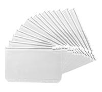 Lot de 15 pochettes à reliure A6 - Accessoires de planification budgétaire - En PVC transparent - Fermeture éclair - Étanche - 6 trous - Enveloppes budgétaires pour documents