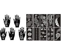 Lot De 15 Pochoirs De Tatouage-Plume-Papillon-Fleurs De Lotus-Pochoir De Tatouage