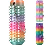 Lot de 15 porte-clés Spiky Grippie Stim, jouets fidget portables multicolores pour les moments de tension et d'inconfort, à garder sur soi, idées cadeaux originales, breloque sensorielle 7 x 2,5 cm