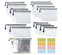 Lot de 15 porte-documents A4/A5/A6/B4/B5/B6/B8/Bill, transparent, pochette de rangement étanche pour documents, reçus, cosmétiques (uni)