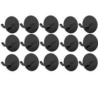 lot de 15 porte-serviettes [ronds] sans percer pour la salle de bain, les toilettes & la cuisine - crochets multi-usages [autocollants] - montage mural | crochets adhésifs en acier inoxydable | croche