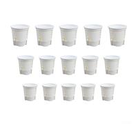 Lot de 15 pots à arrosage automatique avec réservoirs profonds pour orchidées, herbes, plantes grasses et autres plantes petites et moyennes (blanc)
