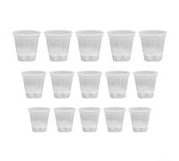 Lot de 15 pots en plastique auto-arrosant avec drainage équilibré et volume du réservoir pour espèces tropicales d'intérieur et d'extérieur vivaces rustiques (transparent)