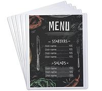 Lot de 15 Protège-menus Protege Menu A4 Transparent Double face Pochette Menu Restaurant Protege Carte Restaurant Protecteur de papier Une seule page Réutilisable pour Hôtel Cafés Bars 31x22 cm