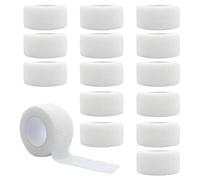 Lot de 15 Rouleaux Bandage autoadhésif,2.5cm x 4.5mbande kinesiologie,Tissus Non tissés Pansement Bande Auto agrippante, Bande de kinésiologie élastique, pour Poignet ou La Cheville (Blanc)