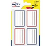 Lot de 15 Sachets de 24 étiquettes scolaires lignées bleu et rouge 36 x 56 mm G