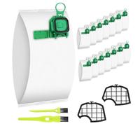 Lot de 15 Sacs D'aspirateur pour Vorwerk Kobold VK140, VK150, FP140, FP150, avec 2 Filtres Moteur + 2 Brosses Propres, Auto-scellants, Kit D'accessoires pour Aspirateur Kobold