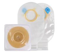 Lot de 15 Sacs de Colostomie, Fournitures de Colostomie en 2 Parties avec Joint, Nettoyage par échappement Possible, Découpe Sur Mesure (10 Sacs de Stomie + 5 Châssis Convexes)