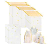 Lot de 15 sacs de voyage économiseurs d'espace, organiseur de vêtements imperméable, sac à cordon portable, sac de voyage à fermeture éclair blanche, pour vêtements, chaussures, cosmétiques