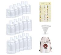 Lot de 15 sacs de voyage portables en plastique transparent avec couvercle rabattable pour lotion de voyage, shampooing, cosmétiques