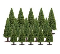 Lot de 15 sapins miniatures de village de Noël pour diorama et paysage - 9 cm + 10 cm + 12,5 cm - Plastique vert - Pour scènes de bois - Compatible avec les trains miniatures et les scènes extérieures