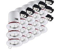 Lot de 15 Support de Spot BBC Orientable Blanc Diamètre 90mm avec Douille GU10 Ref. 826