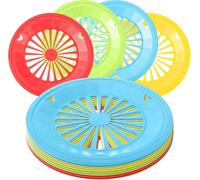 Lot de 15 supports d'assiettes en carton de 25,4 cm en plastique avec rainures à clipser, 5 couleurs de supports robustes avec verrouillage sécurisé, faciles à nettoyer et à ranger pour pique-nique