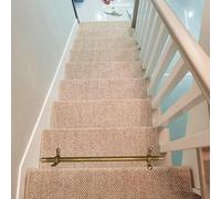 Lot de 15 supports de tapis d'escalier minimalistes en laiton pour une installation facile de la moquette, 120 x 50 cm de long, sécurisez vos marches avec un support élégant (12 pièces de 86 cm)