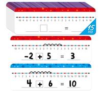 Lot de 15 Tableaux Blancs Effaçables à Sec avec Ligne Numérique, Tableau Double Face Inscriptible et Effaçable - 0 à 20 sur une Face & -10 à 10 sur l'Autre Face Tableau Blanc de Maths pour Élèves