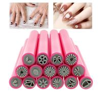 Lot de 15 tampons pour nail art, motif floral, outils de nail art, outils de nail art avec différents motifs, outils de conception d'ongles, pour femmes et filles