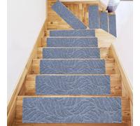 Lot de 15 Tapis antidérapants pour marches d'escalier, lavables en Machine, pour Personnes âgées et Chiens, Gris Clair, 55 x 20 cm