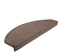 Lot de 15 tapis d'escalier 65 x 24 x 4 cm marron café | PP tufting, isolants acoustiques, chauds, lavables, pliables, ruban adhésif double face, protection rayures
