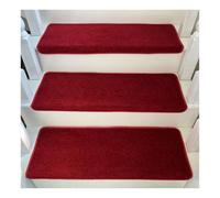 Lot de 15 tapis d'escalier antidérapants pour marches d'escalier d'intérieur en bois de 65 à 100 cm de long, 24 cm de large (15 pièces, rouge, 39,4 x 9,4 x 1,2 cm)