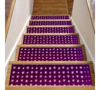 Lot de 15 tapis d'escalier antidérapants pour marches en bois, 20,3 x 76,2 cm, pour enfants, personnes âgées et animaux domestiques, motif étoiles galaxie