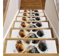 Lot de 15 tapis d'escalier antidérapants pour marches en bois pour enfants, personnes âgées, chiens, animaux domestiques, empreintes de pattes de chien (1) tapis d'escalier lavable