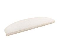 Lot de 15 tapis d'escalier autocollants, 80 x 24,5 x 3,5 cm, blanc | 100 % polypropylène, tissu touffeté, antidérapant, réduction du bruit, ruban adhésif double face, lavable