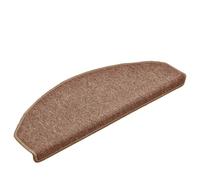 Lot de 15 tapis d'escalier semi-circulaires marron 65 x 24 x 4 cm | 100 % polypropylène matelassé, ruban adhésif double face, lavable, antidérapant, utilisation en intérieur