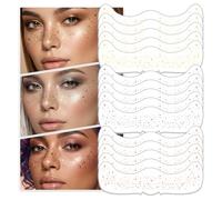 Lot de 15 tatouages temporaires à paillettes pour le visage - Pour femme et fille - Pour concerts, festivals et rave (5 or rose, 5 or et 5 argent)